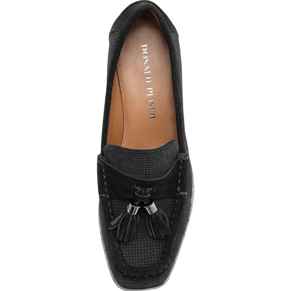 🆕 DONALD PLINER Arroyo Tassel Suede Loafer Shoes 8 Black - Picture 5 of 16